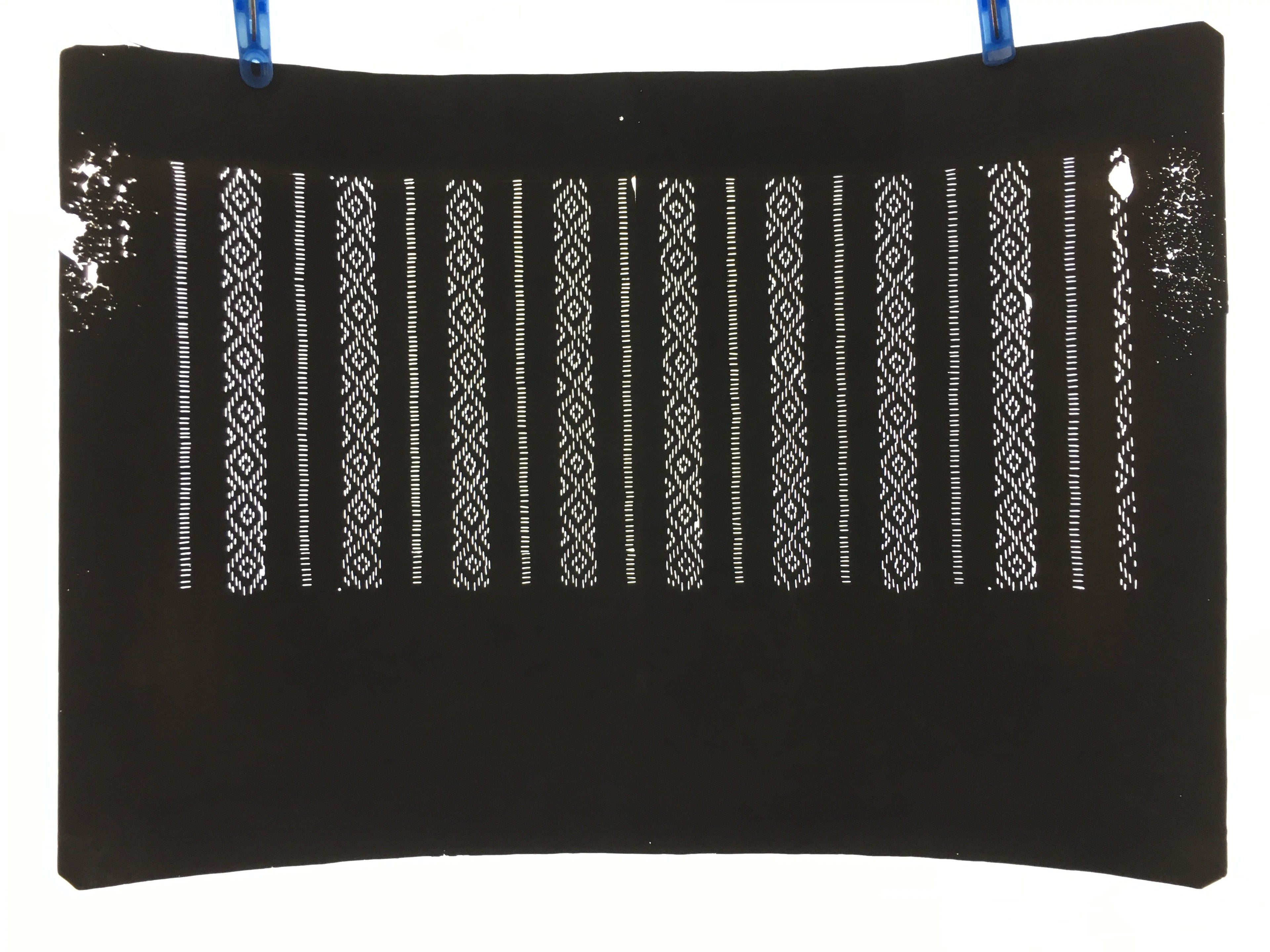 Japanese Antique Ise Katagami Paper Kimono Stencil Edo Era Rhombus Line A375