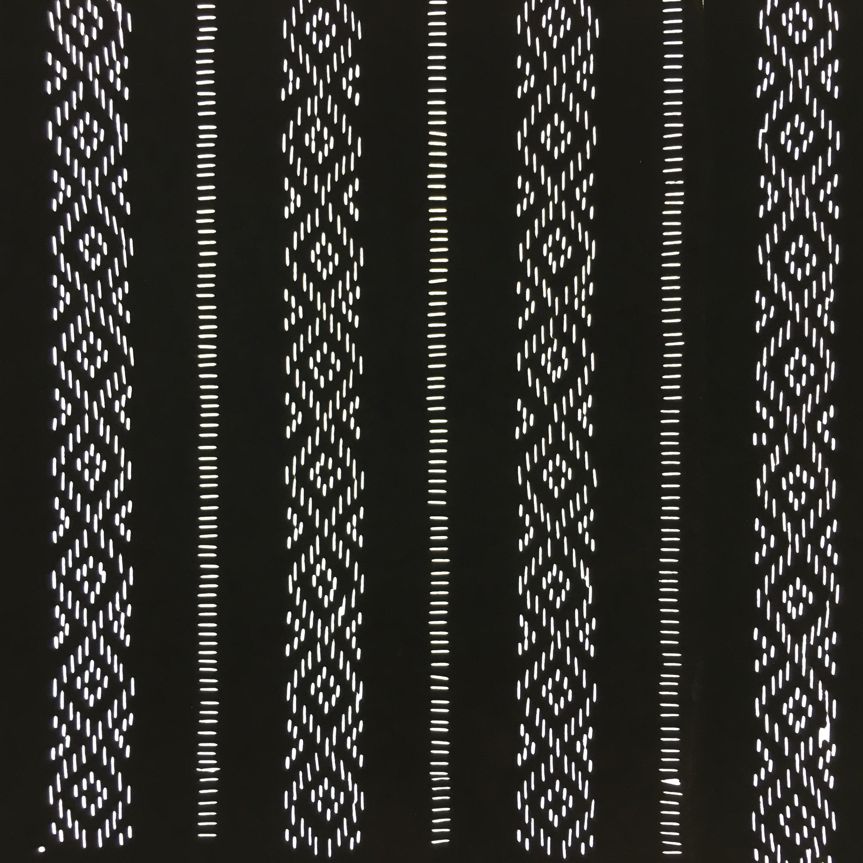 Japanese Antique Ise Katagami Paper Kimono Stencil Edo Era Rhombus Line A375