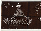 Japanese Antique Ise Katagami Paper Kimono Stencil Edo Festival Fireworks A563