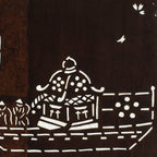 Japanese Antique Ise Katagami Paper Kimono Stencil Edo Festival Fireworks A563