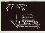 Japanese Antique Ise Katagami Paper Kimono Stencil Edo Festival Fireworks A566