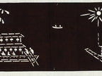 Japanese Antique Ise Katagami Paper Kimono Stencil Edo Festival Fireworks A566