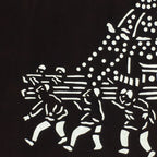 Japanese Antique Ise Katagami Paper Kimono Stencil Edo Festival Parade Design A5