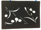 Japanese Antique Ise Katagami Paper Kimono Stencil Edo Flower Leaf A416