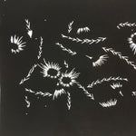 Japanese Antique Ise Katagami Paper Kimono Stencil Edo Flower Pattern A504