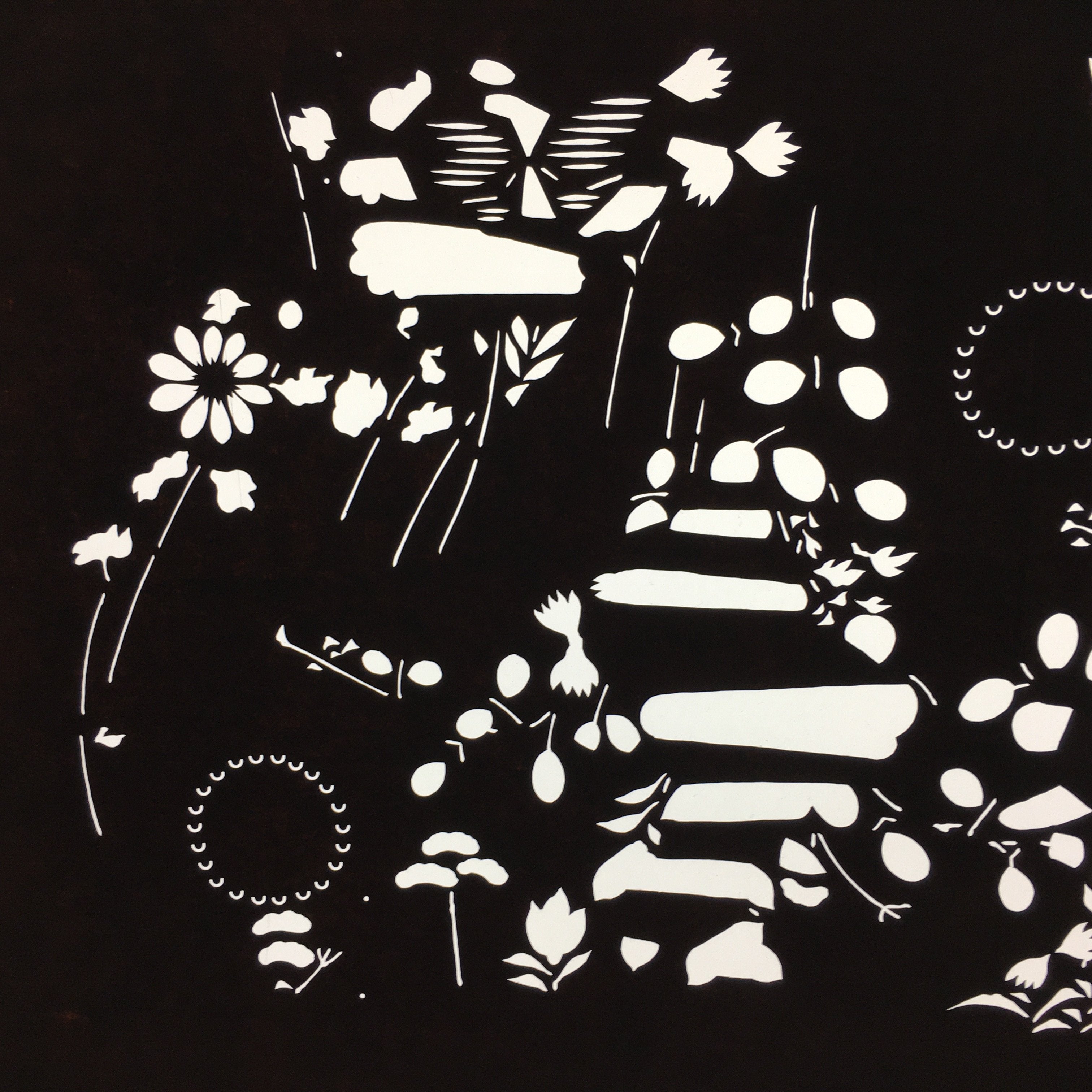 Japanese Antique Ise Katagami Paper Kimono Stencil Edo Flower Pattern A511