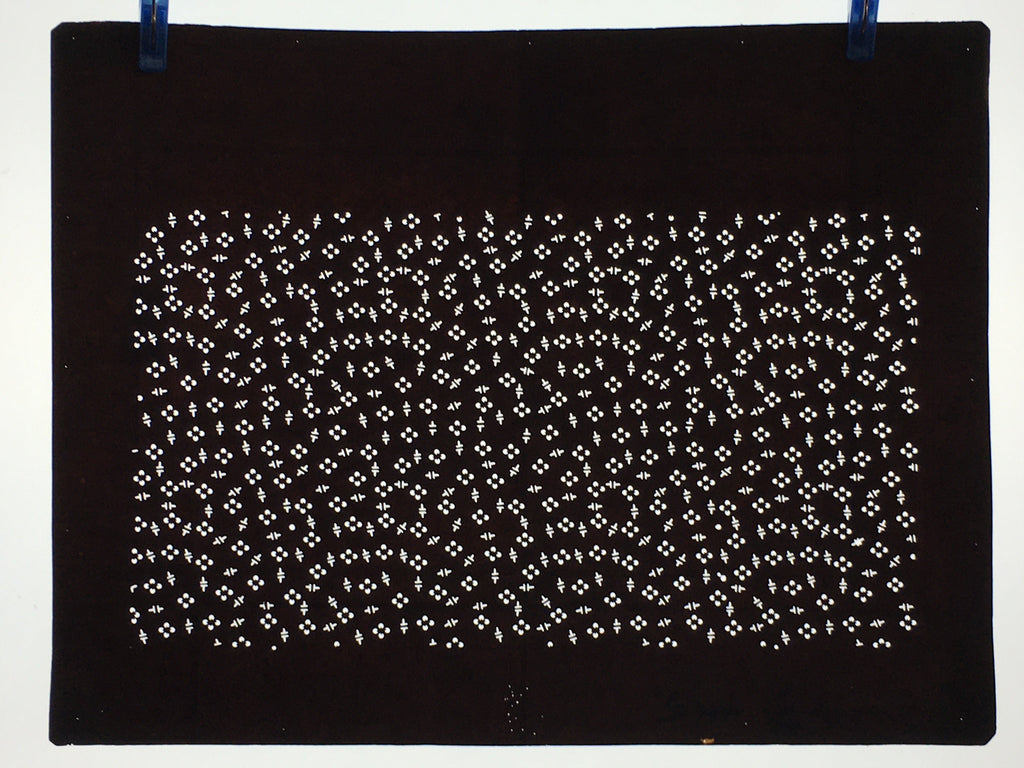 Japanese Antique Ise Katagami Paper Kimono Stencil Edo Flower Pattern A592