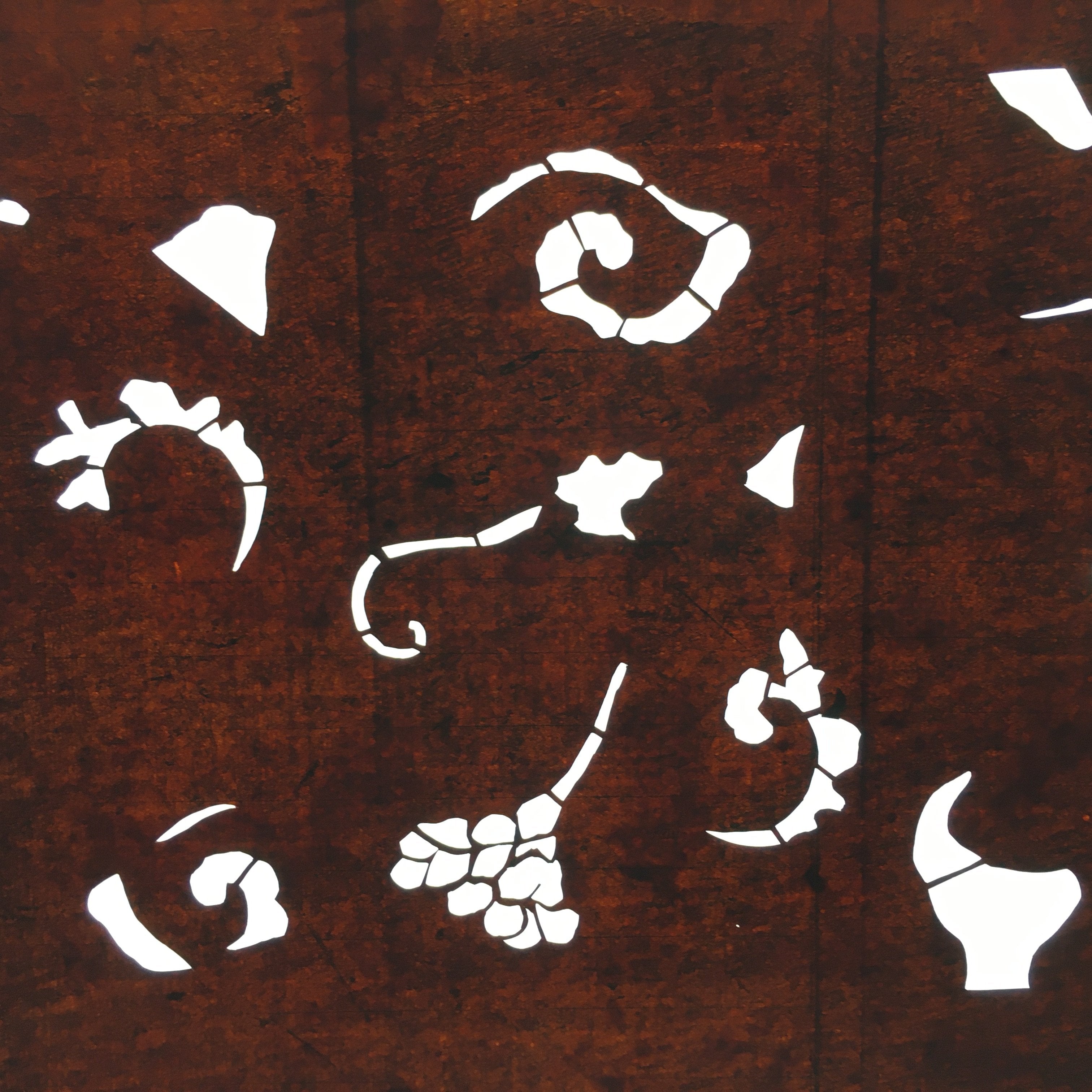 Japanese Antique Ise Katagami Paper Kimono Stencil Edo Flower Plant Pattern A514