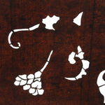 Japanese Antique Ise Katagami Paper Kimono Stencil Edo Flower Plant Pattern A514