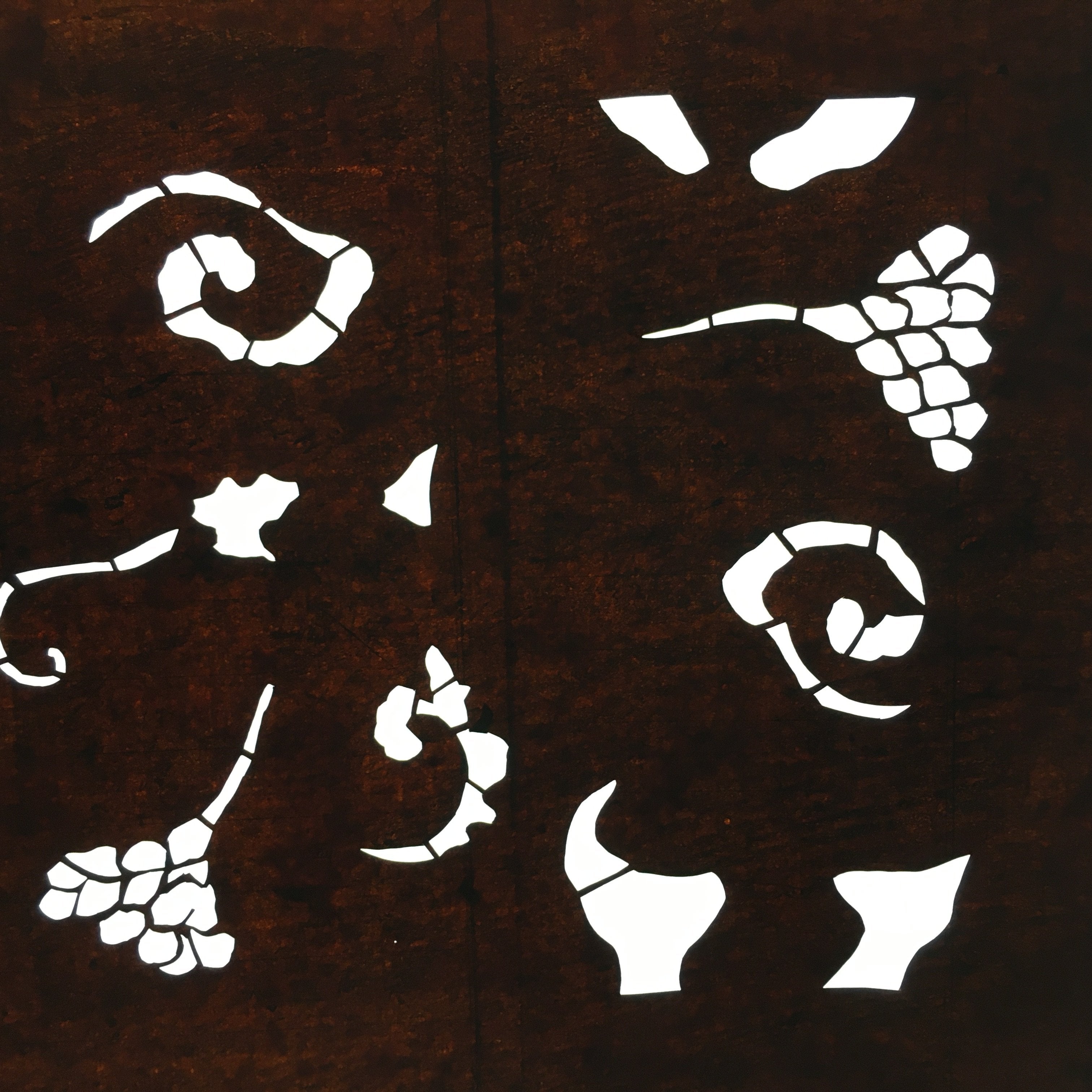 Japanese Antique Ise Katagami Paper Kimono Stencil Edo Flower Plant Pattern A514
