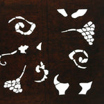 Japanese Antique Ise Katagami Paper Kimono Stencil Edo Flower Plant Pattern A514