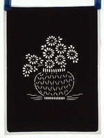 Japanese Antique Ise Katagami Paper Kimono Stencil Edo Flowers Design A567