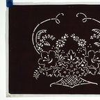 Japanese Antique Ise Katagami Paper Kimono Stencil Edo Flowers Design A568