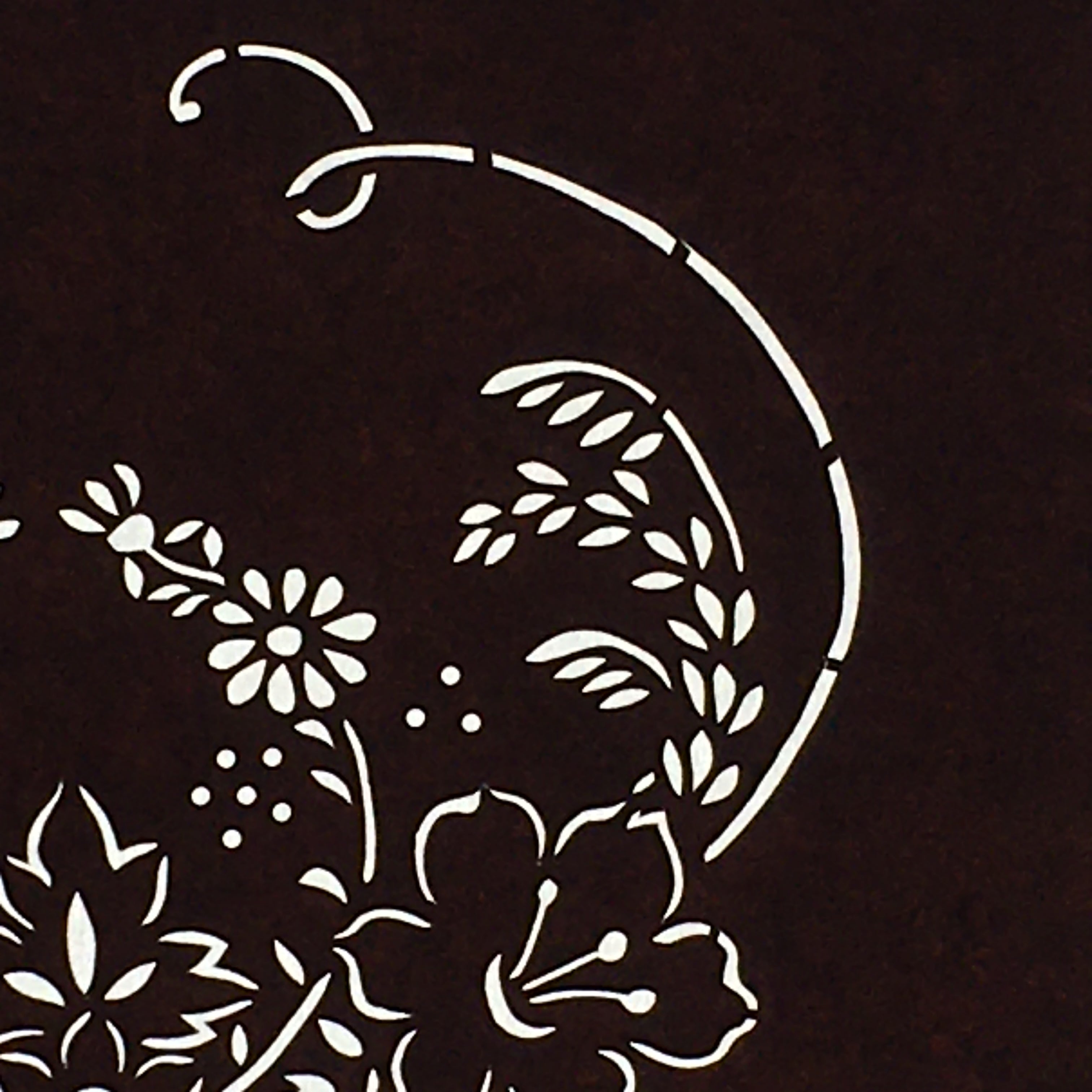 Japanese Antique Ise Katagami Paper Kimono Stencil Edo Flowers Design A568