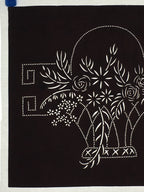 Japanese Antique Ise Katagami Paper Kimono Stencil Edo Flowers Design A569