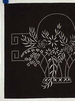 Japanese Antique Ise Katagami Paper Kimono Stencil Edo Flowers Design A569