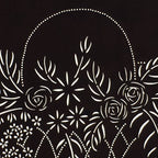 Japanese Antique Ise Katagami Paper Kimono Stencil Edo Flowers Design A569