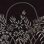 Japanese Antique Ise Katagami Paper Kimono Stencil Edo Flowers Design A569