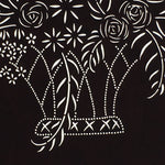 Japanese Antique Ise Katagami Paper Kimono Stencil Edo Flowers Design A569