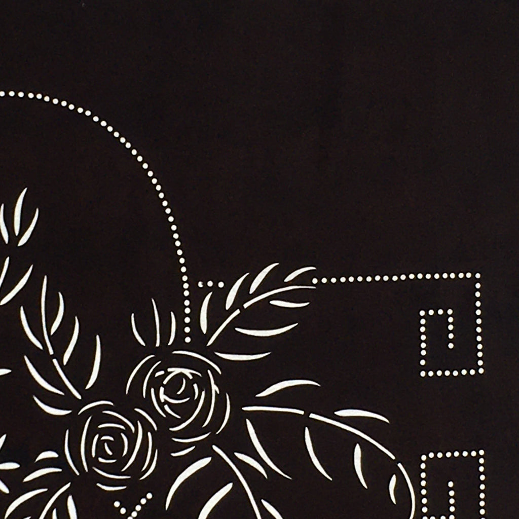 Japanese Antique Ise Katagami Paper Kimono Stencil Edo Flowers Design A569