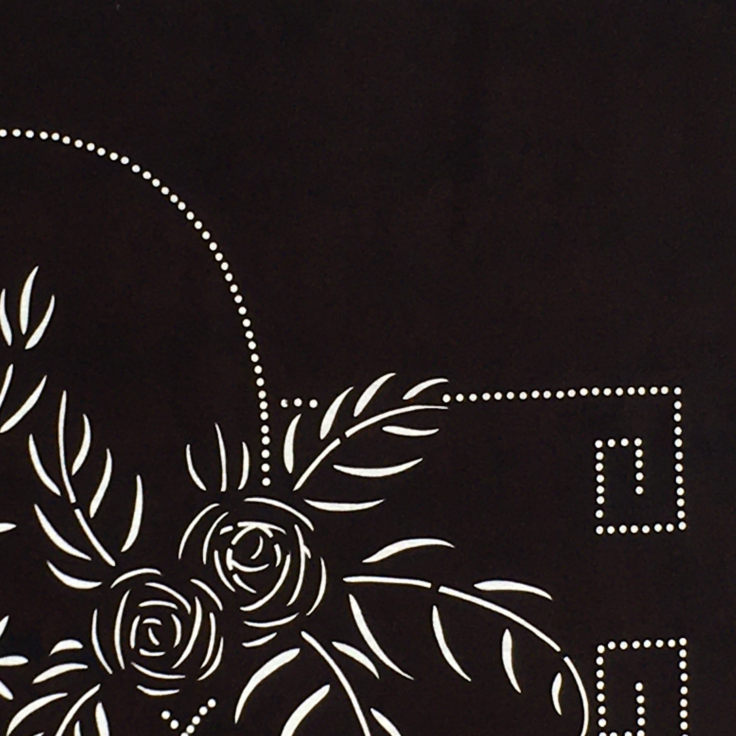 Japanese Antique Ise Katagami Paper Kimono Stencil Edo Flowers Design A569