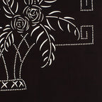 Japanese Antique Ise Katagami Paper Kimono Stencil Edo Flowers Design A569