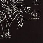 Japanese Antique Ise Katagami Paper Kimono Stencil Edo Flowers Design A569