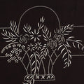 Japanese Antique Ise Katagami Paper Kimono Stencil Edo Flowers Design A569