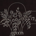 Japanese Antique Ise Katagami Paper Kimono Stencil Edo Flowers Design A569