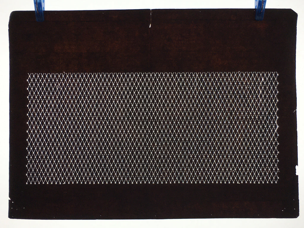 Japanese Antique Ise Katagami Paper Kimono Stencil Edo Geometric Pattern A589