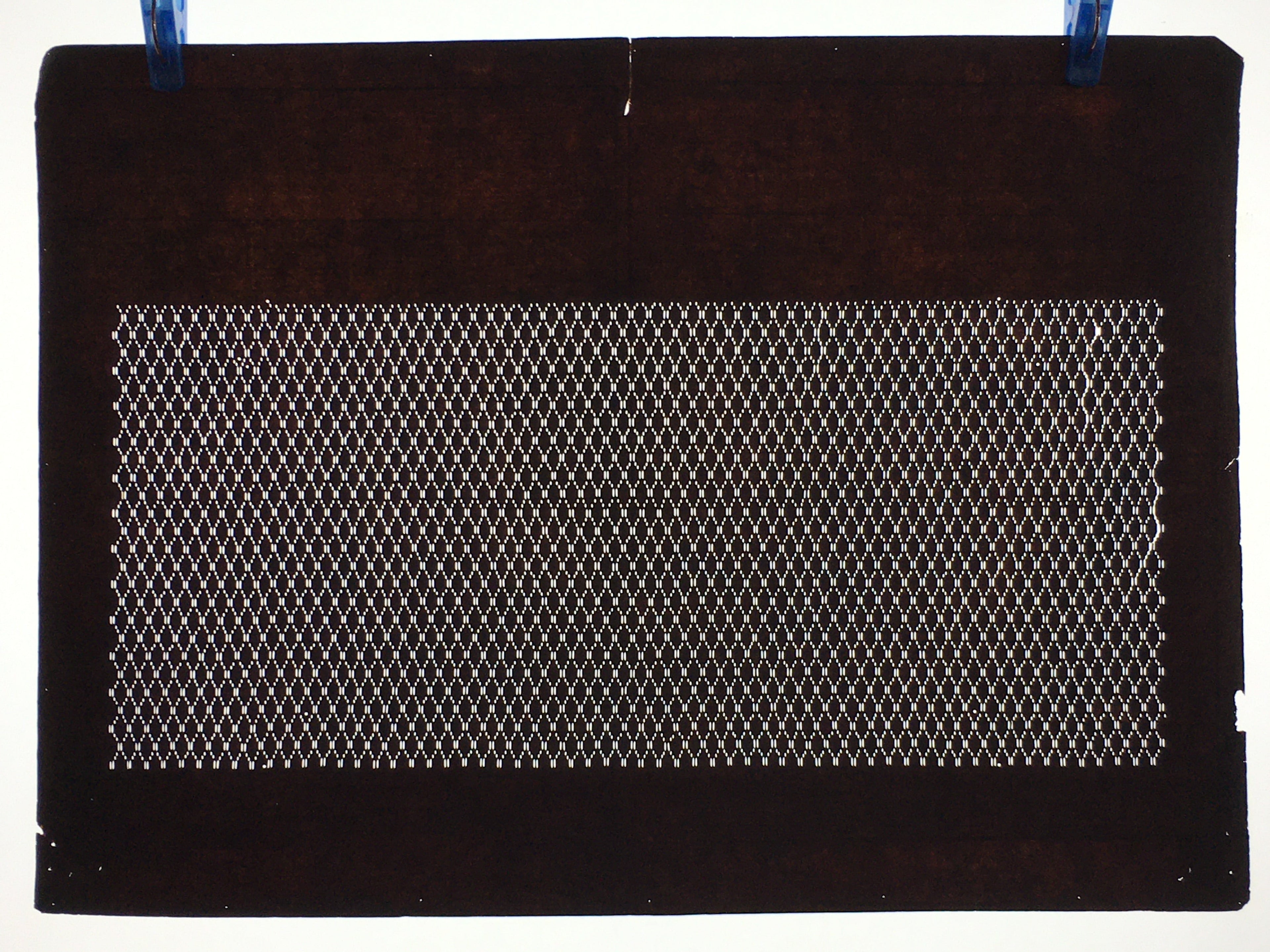 Japanese Antique Ise Katagami Paper Kimono Stencil Edo Geometric Pattern A589