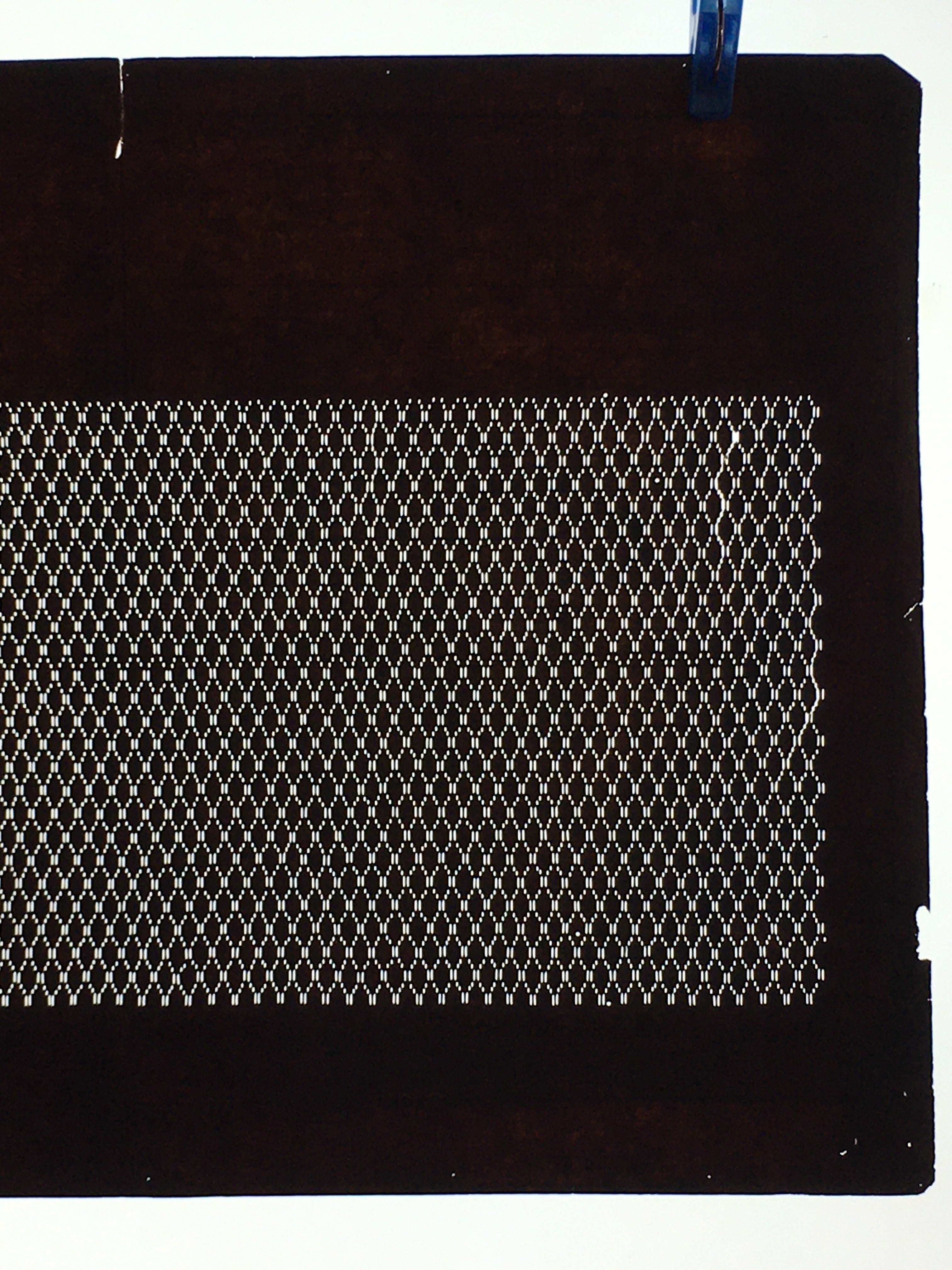 Japanese Antique Ise Katagami Paper Kimono Stencil Edo Geometric Pattern A589