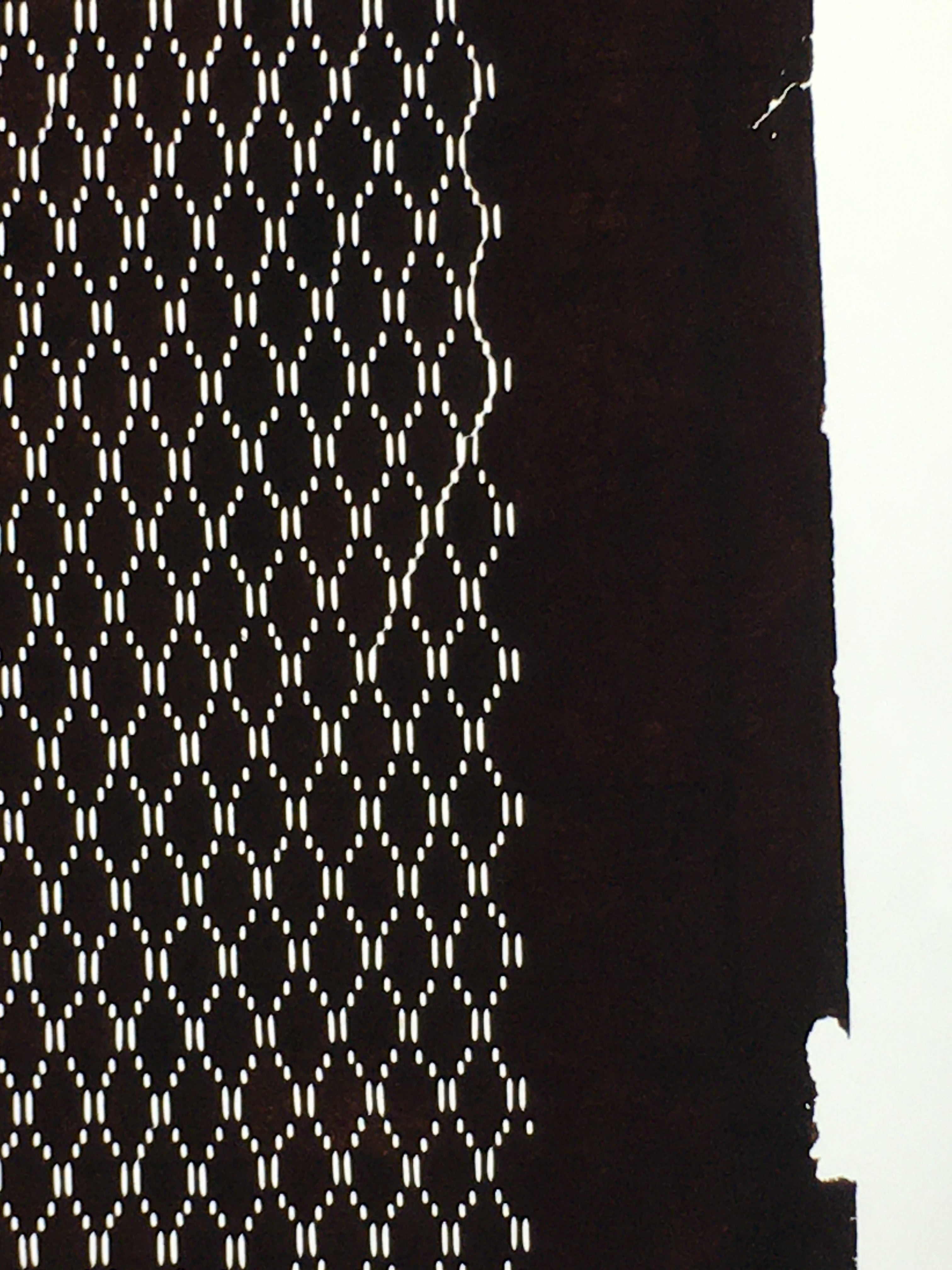 Japanese Antique Ise Katagami Paper Kimono Stencil Edo Geometric Pattern A589