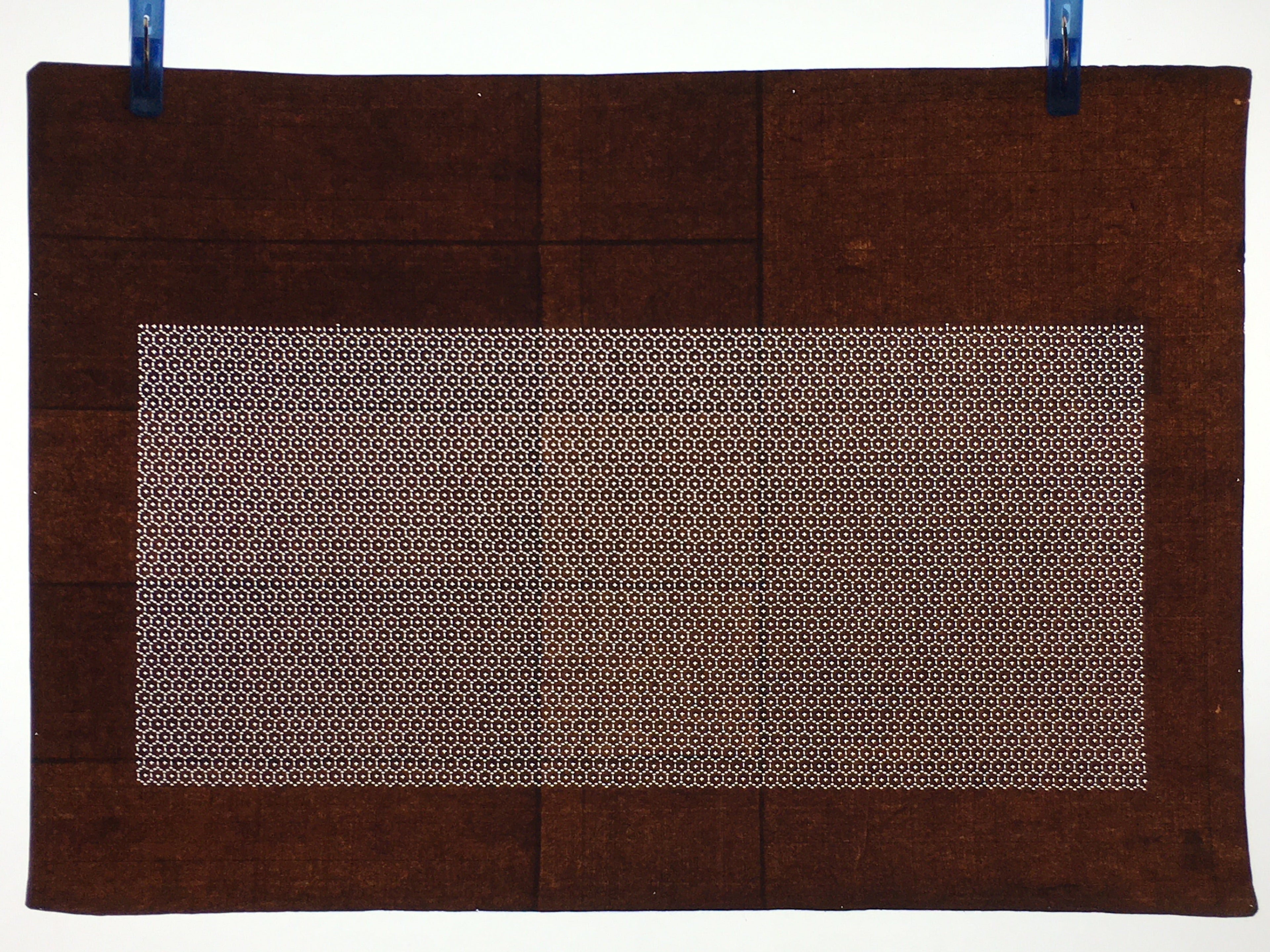 Japanese Antique Ise Katagami Paper Kimono Stencil Edo Geometric Pattern A593