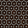 Japanese Antique Ise Katagami Paper Kimono Stencil Edo Geometric Pattern A593