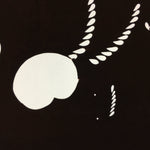 Japanese Antique Ise Katagami Paper Kimono Stencil Edo Heart String Rope A402