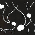 Japanese Antique Ise Katagami Paper Kimono Stencil Edo Heart String Rope A402