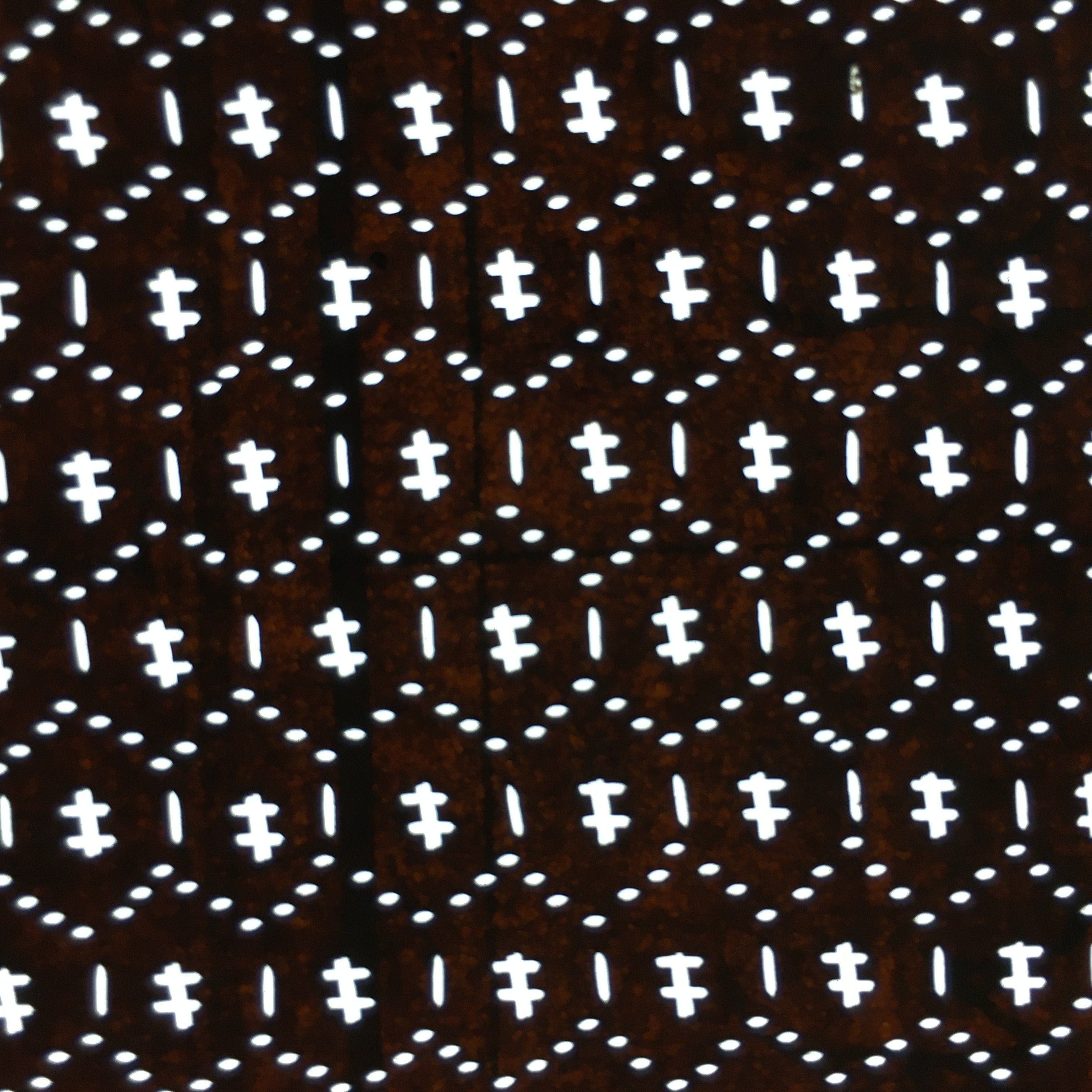 Japanese Antique Ise Katagami Paper Kimono Stencil Edo Hexagon Pattern A507