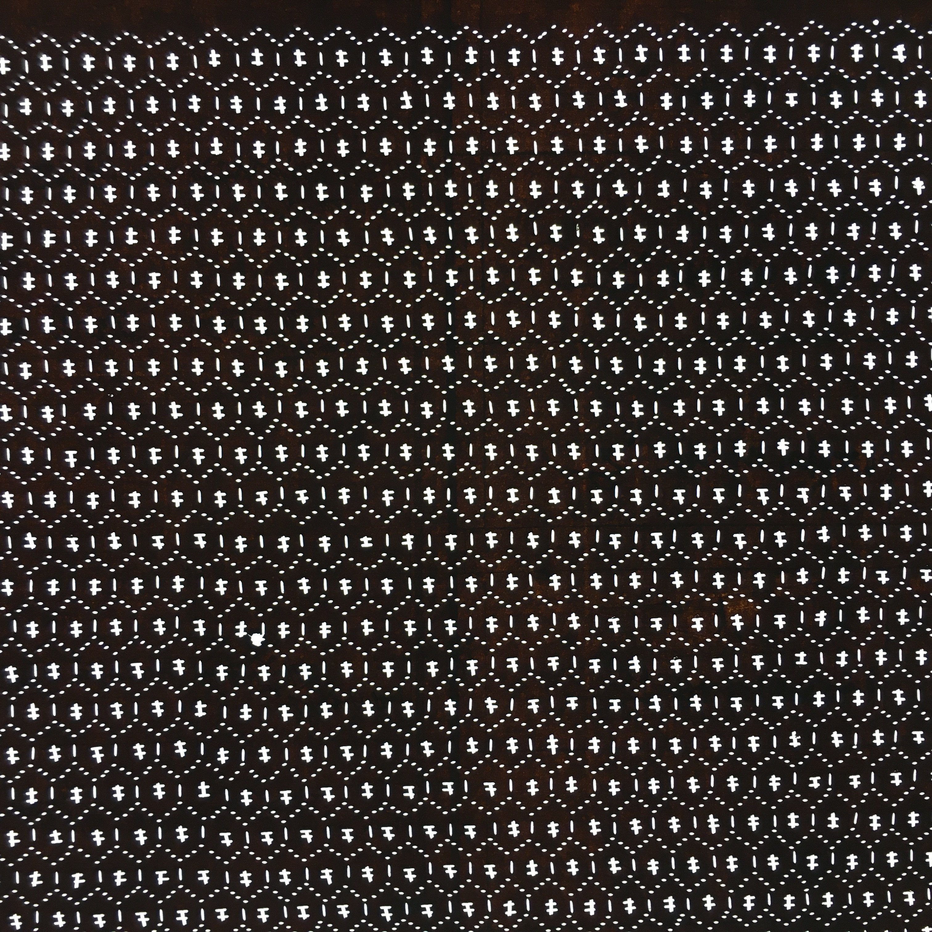 Japanese Antique Ise Katagami Paper Kimono Stencil Edo Hexagon Pattern A507