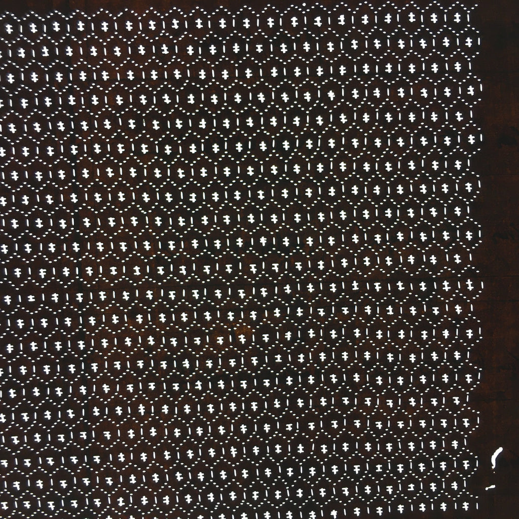 Japanese Antique Ise Katagami Paper Kimono Stencil Edo Hexagon Pattern A507