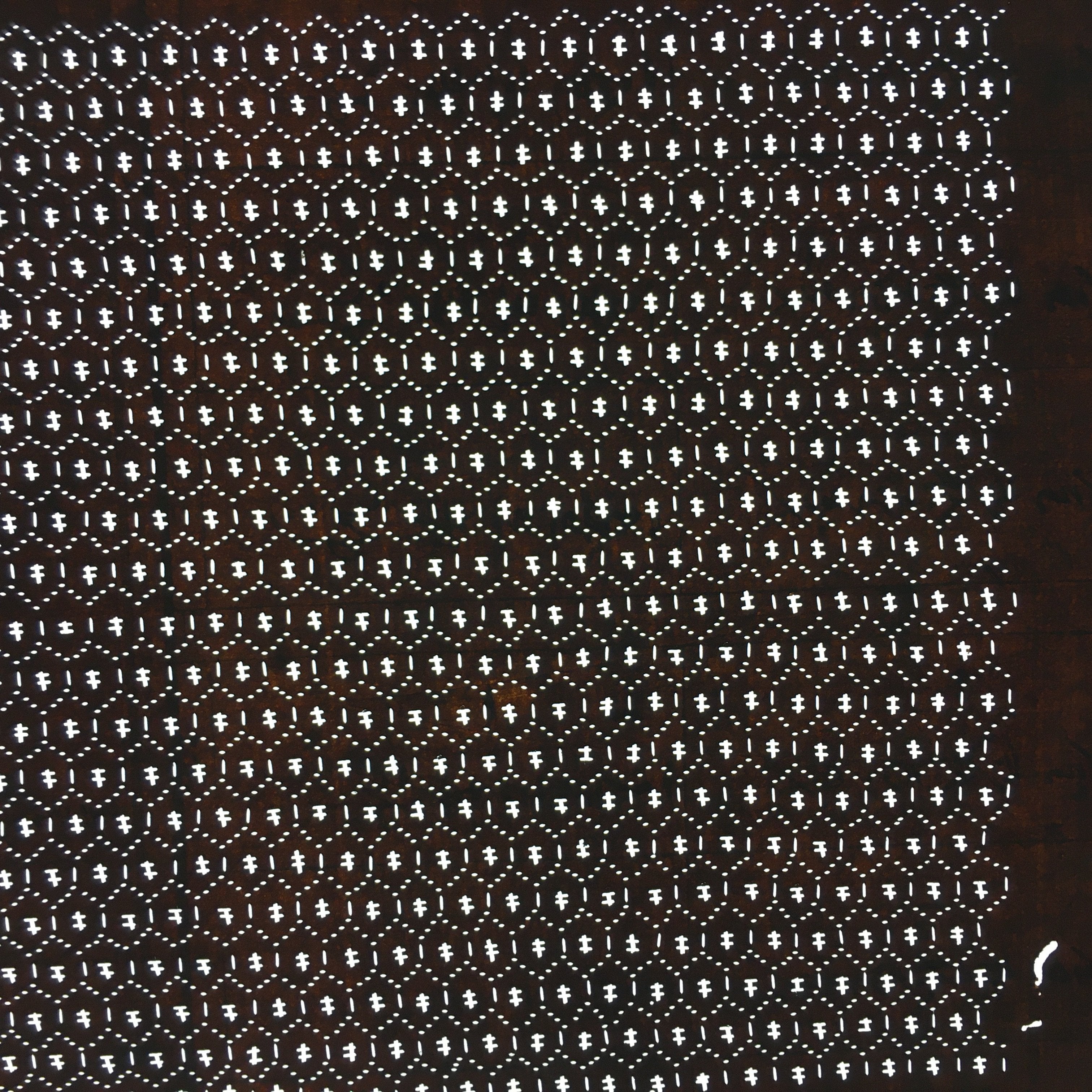 Japanese Antique Ise Katagami Paper Kimono Stencil Edo Hexagon Pattern A507