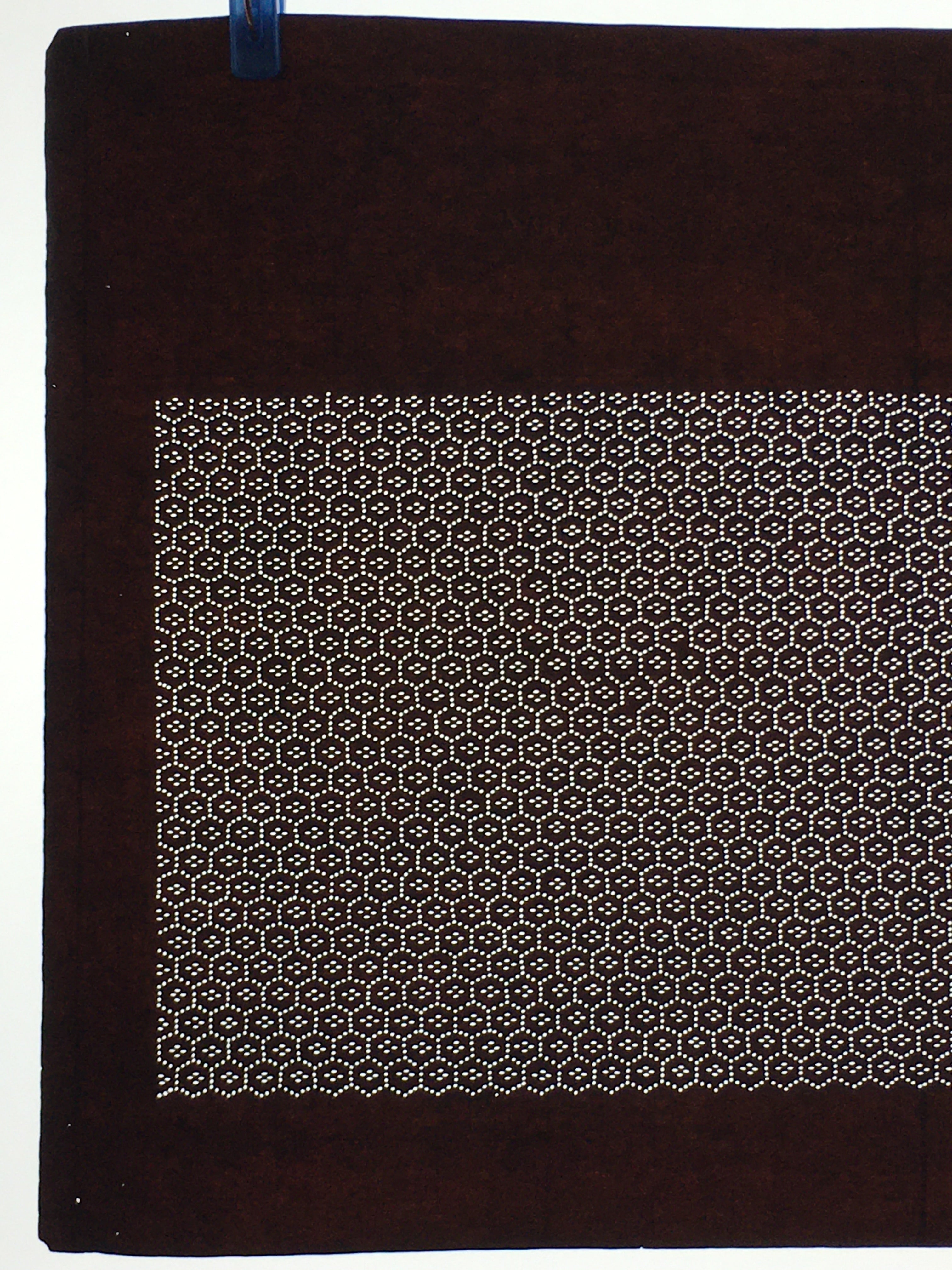 Japanese Antique Ise Katagami Paper Kimono Stencil Edo Honeycomb Geometric Patte