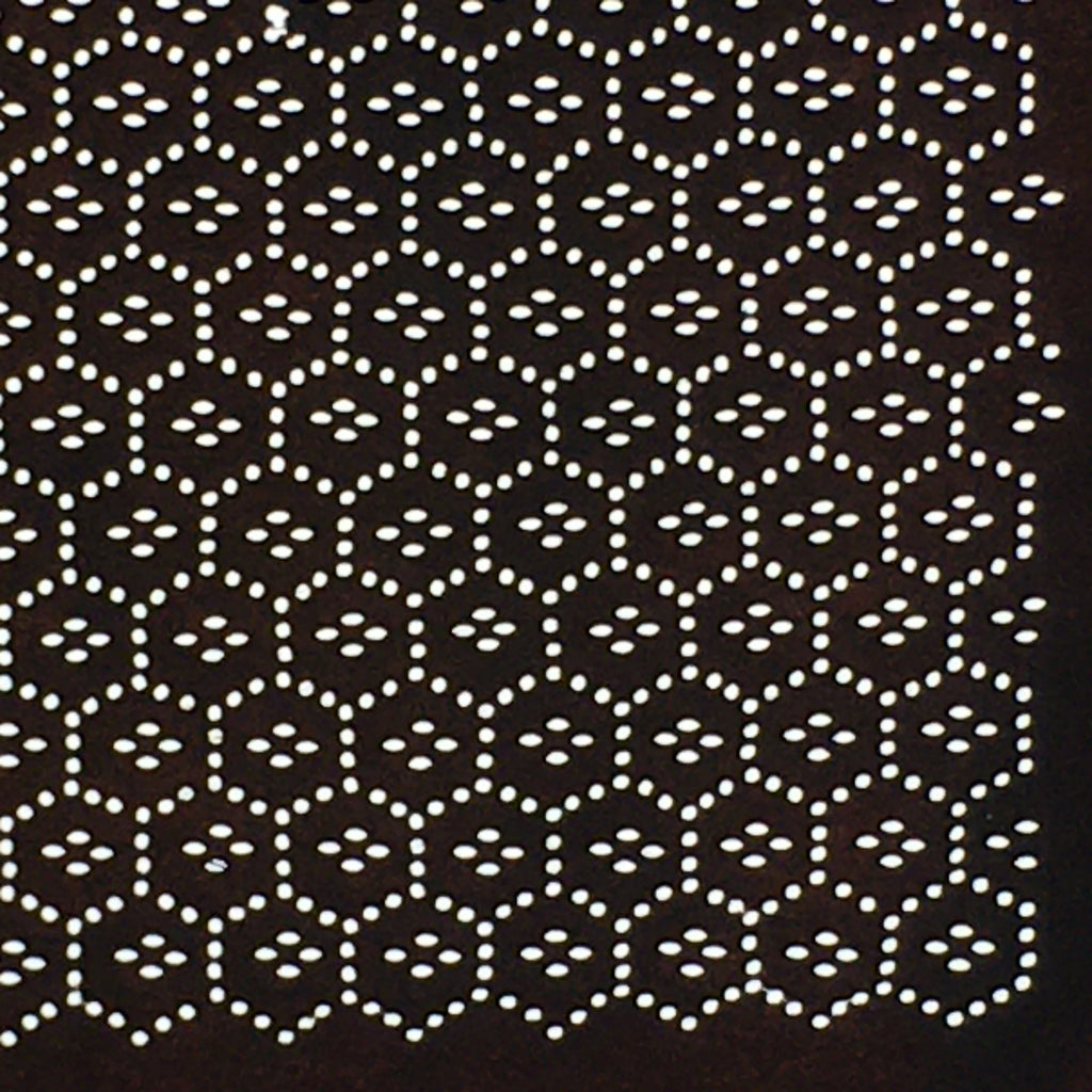 Japanese Antique Ise Katagami Paper Kimono Stencil Edo Honeycomb Geometric Patte