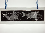 Japanese Antique Ise Katagami Paper Kimono Stencil Edo Koi Fish Design A561
