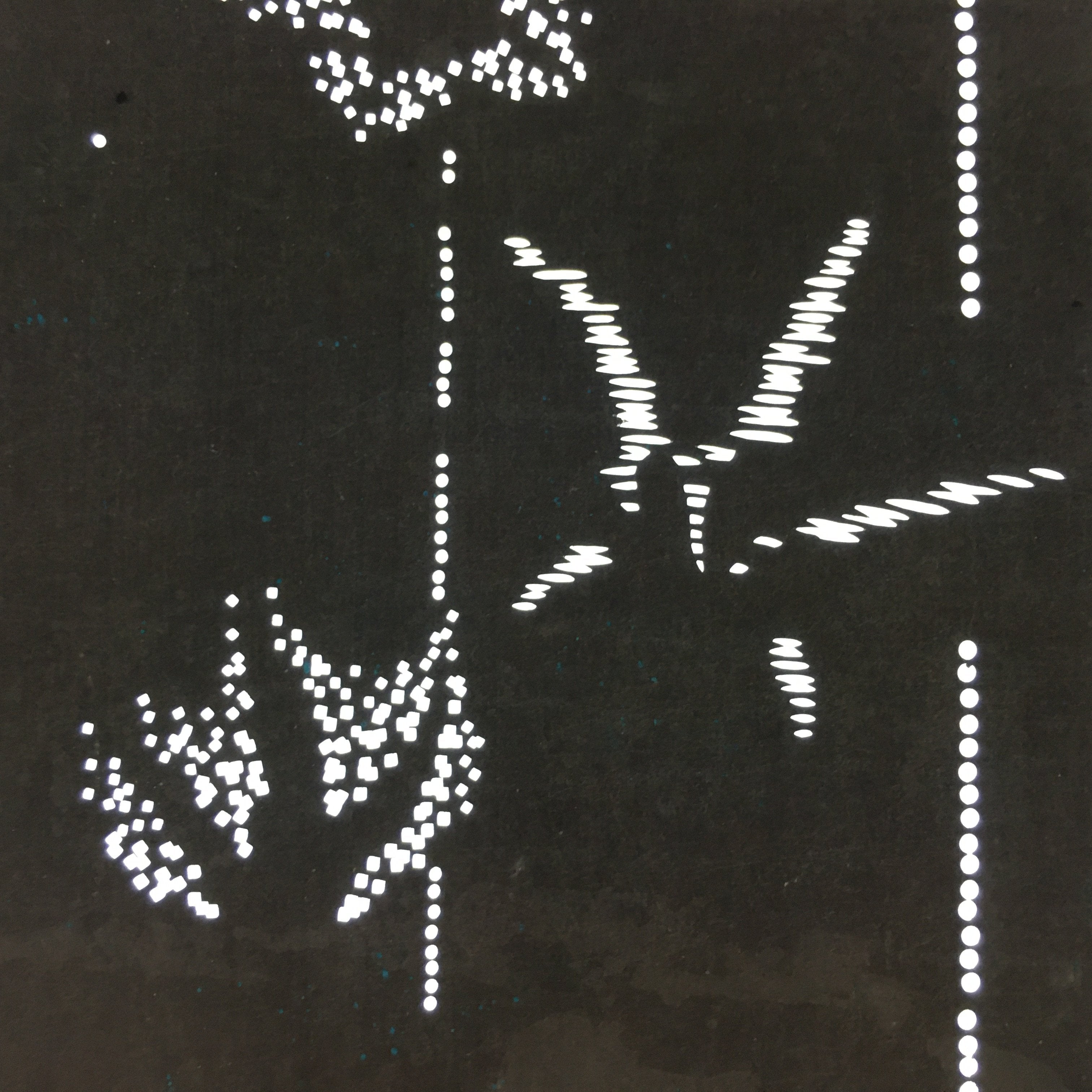 Japanese Antique Ise Katagami Paper Kimono Stencil Edo Leaf Line A451