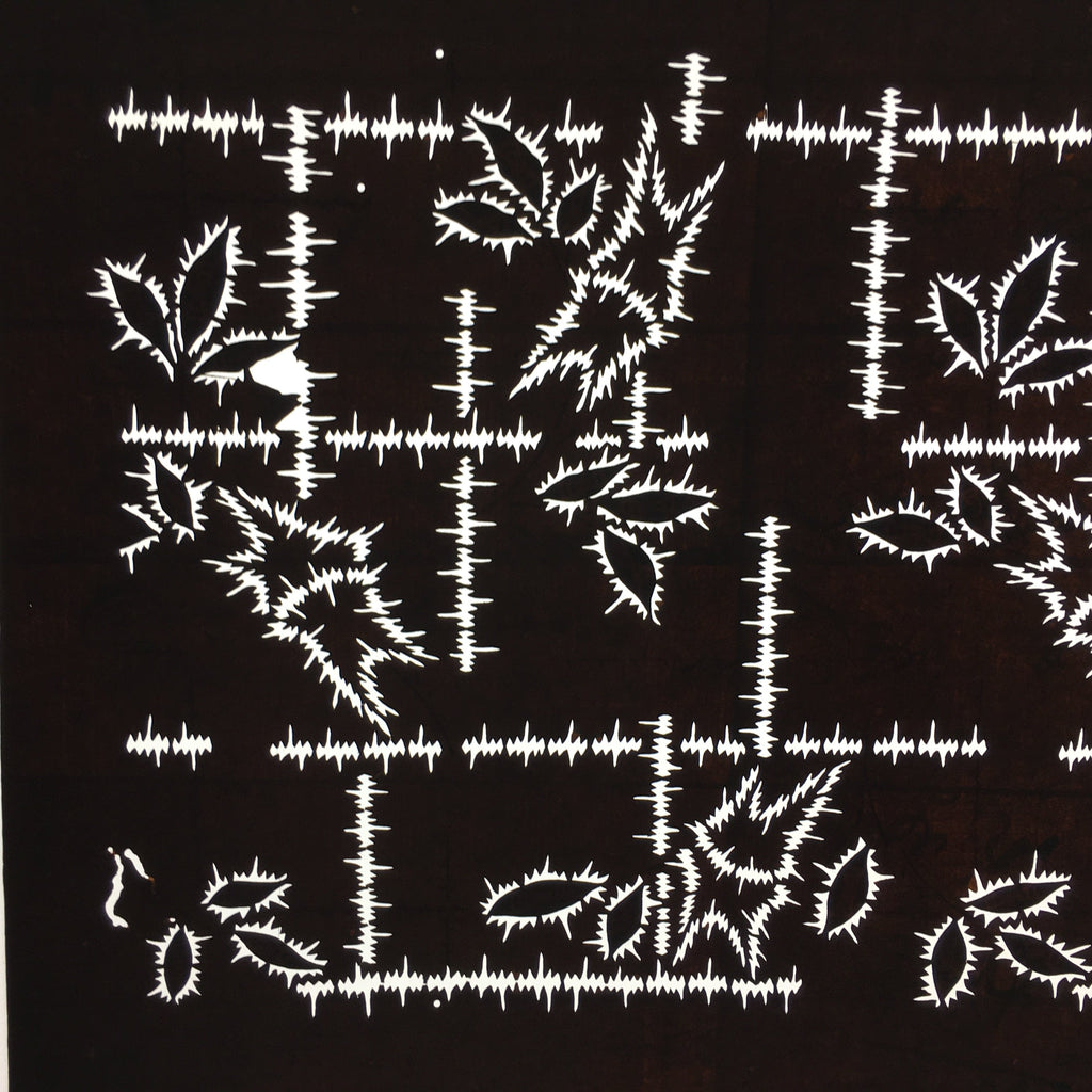 Japanese Antique Ise Katagami Paper Kimono Stencil Edo Leaf Pattern A505