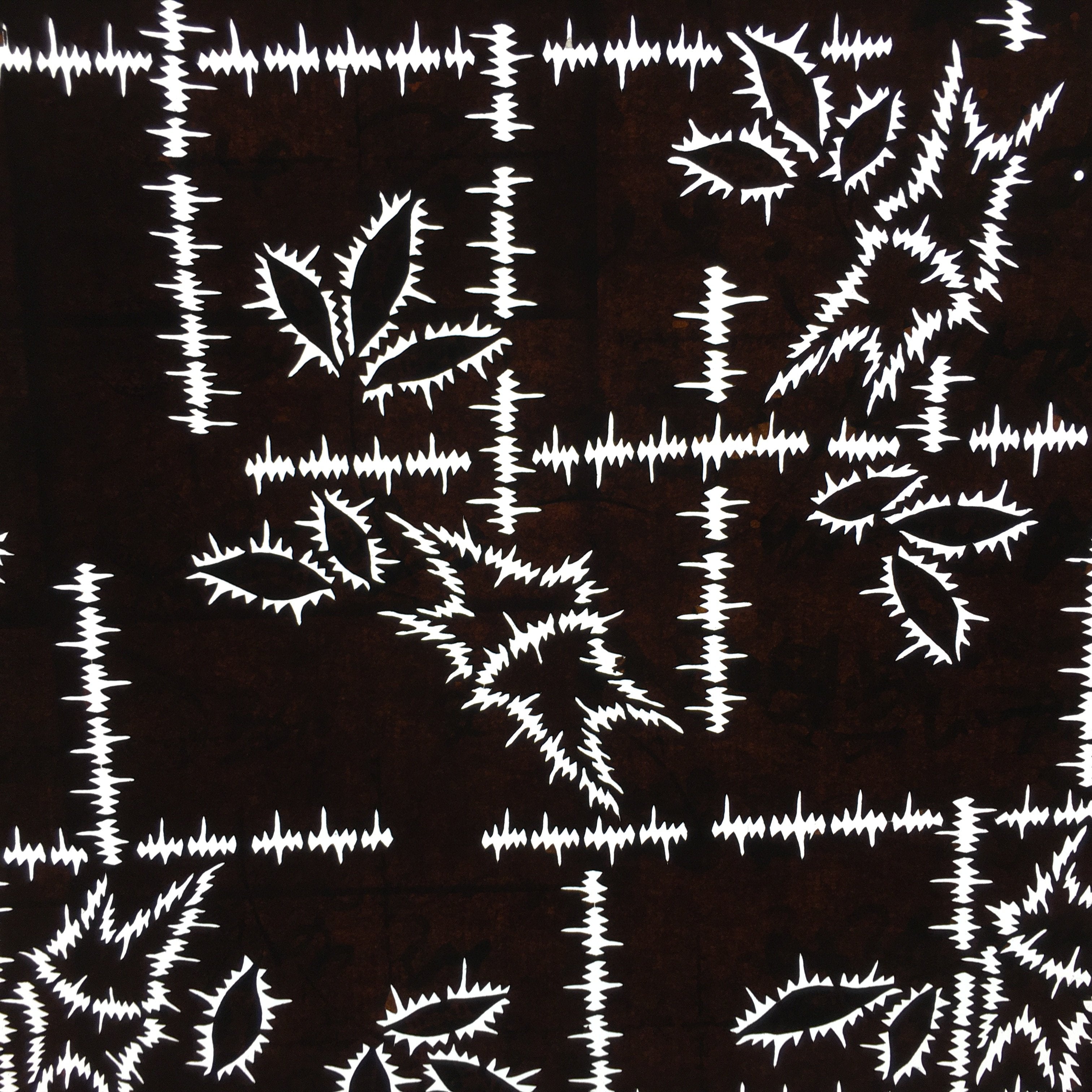 Japanese Antique Ise Katagami Paper Kimono Stencil Edo Leaf Pattern A505