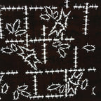 Japanese Antique Ise Katagami Paper Kimono Stencil Edo Leaf Pattern A505