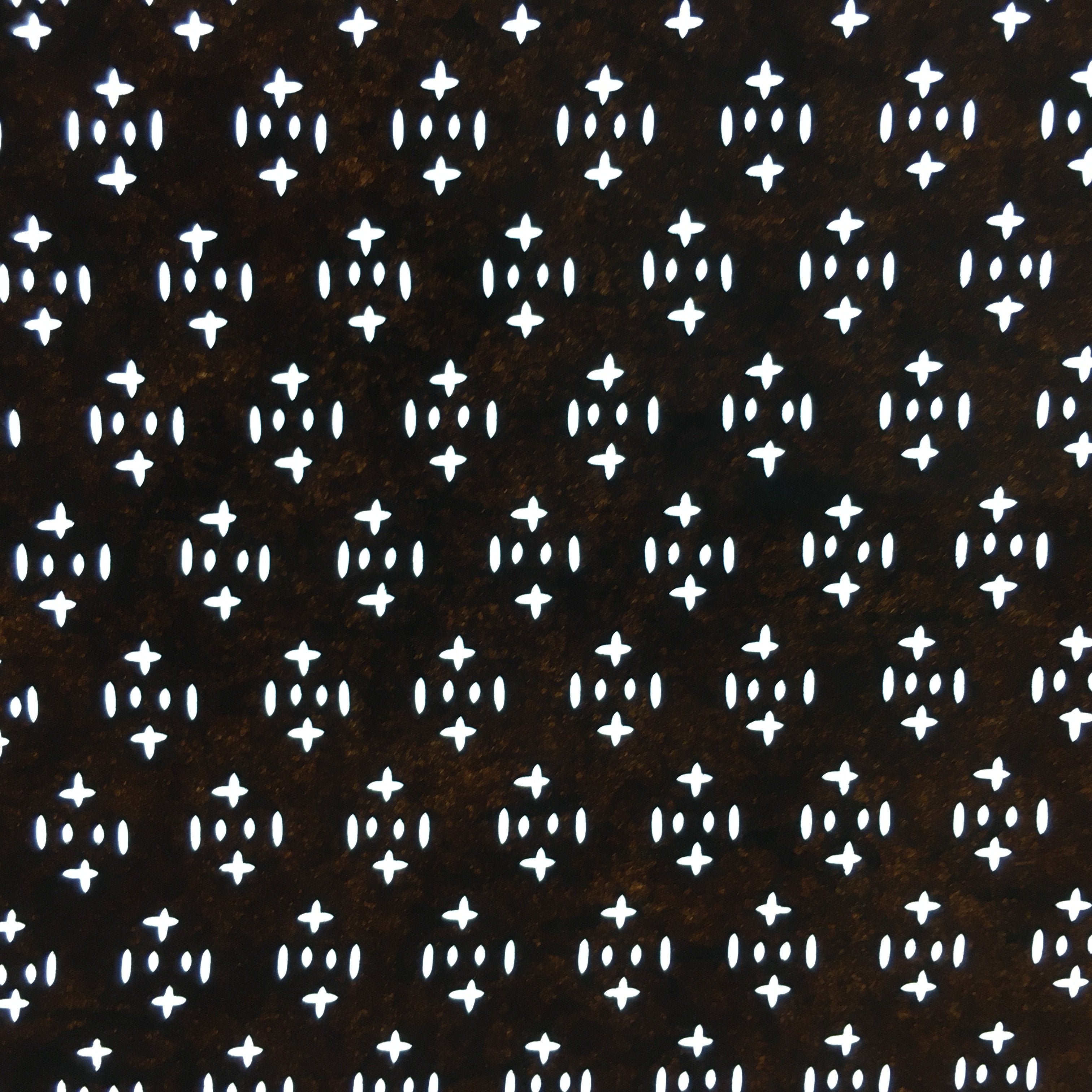 Japanese Antique Ise Katagami Paper Kimono Stencil Edo Line Cross Pattern A525