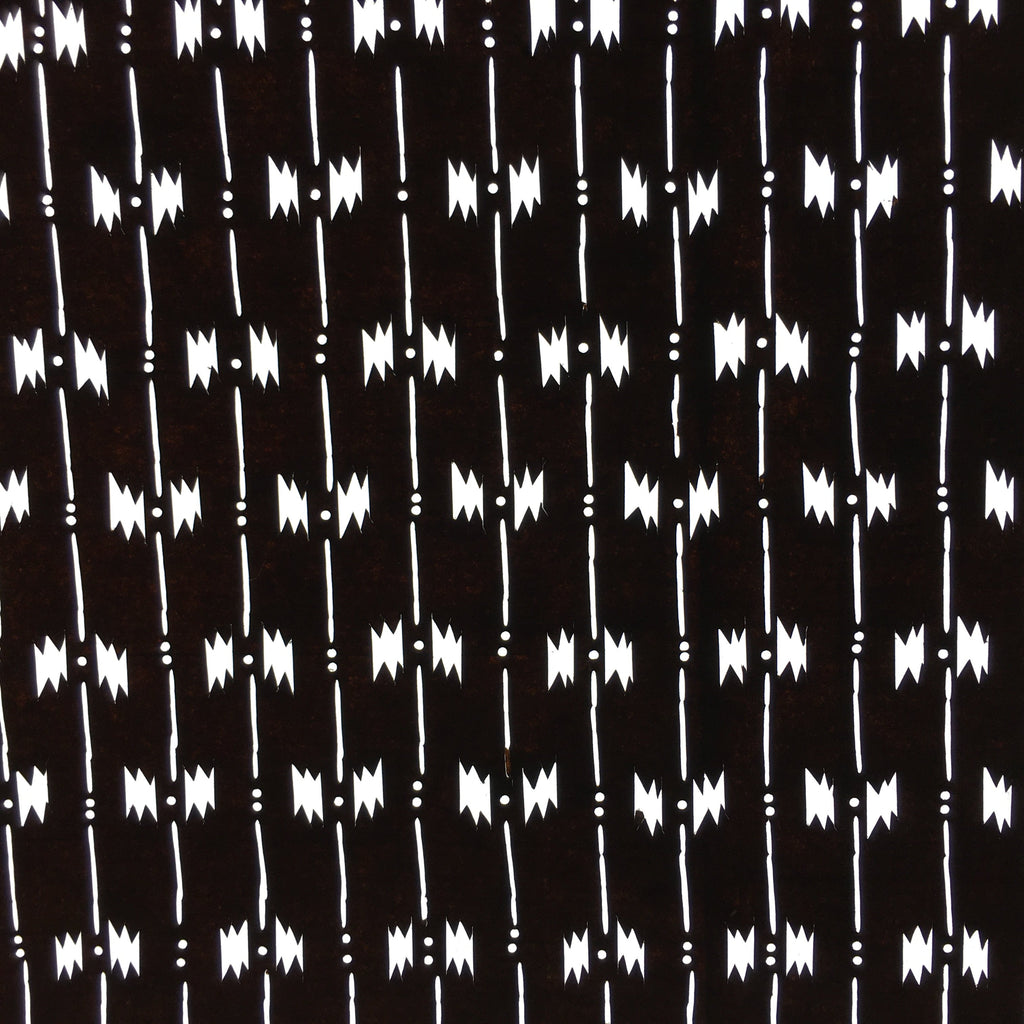 Japanese Antique Ise Katagami Paper Kimono Stencil Edo Line Jagged Pattern A527